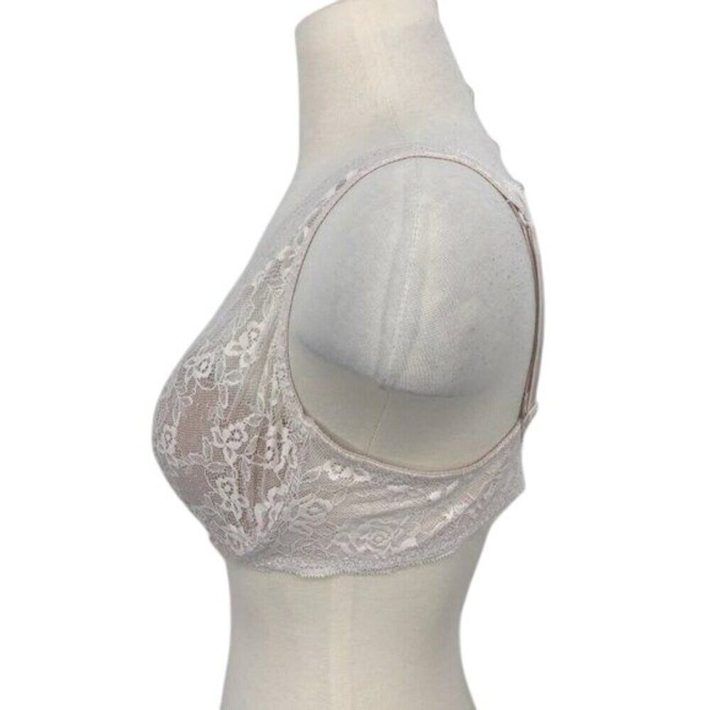 Intimissimi Nude Cream Lace Bra Padded Women's Size 40B Excellent very gently us - Picture 7 of 9